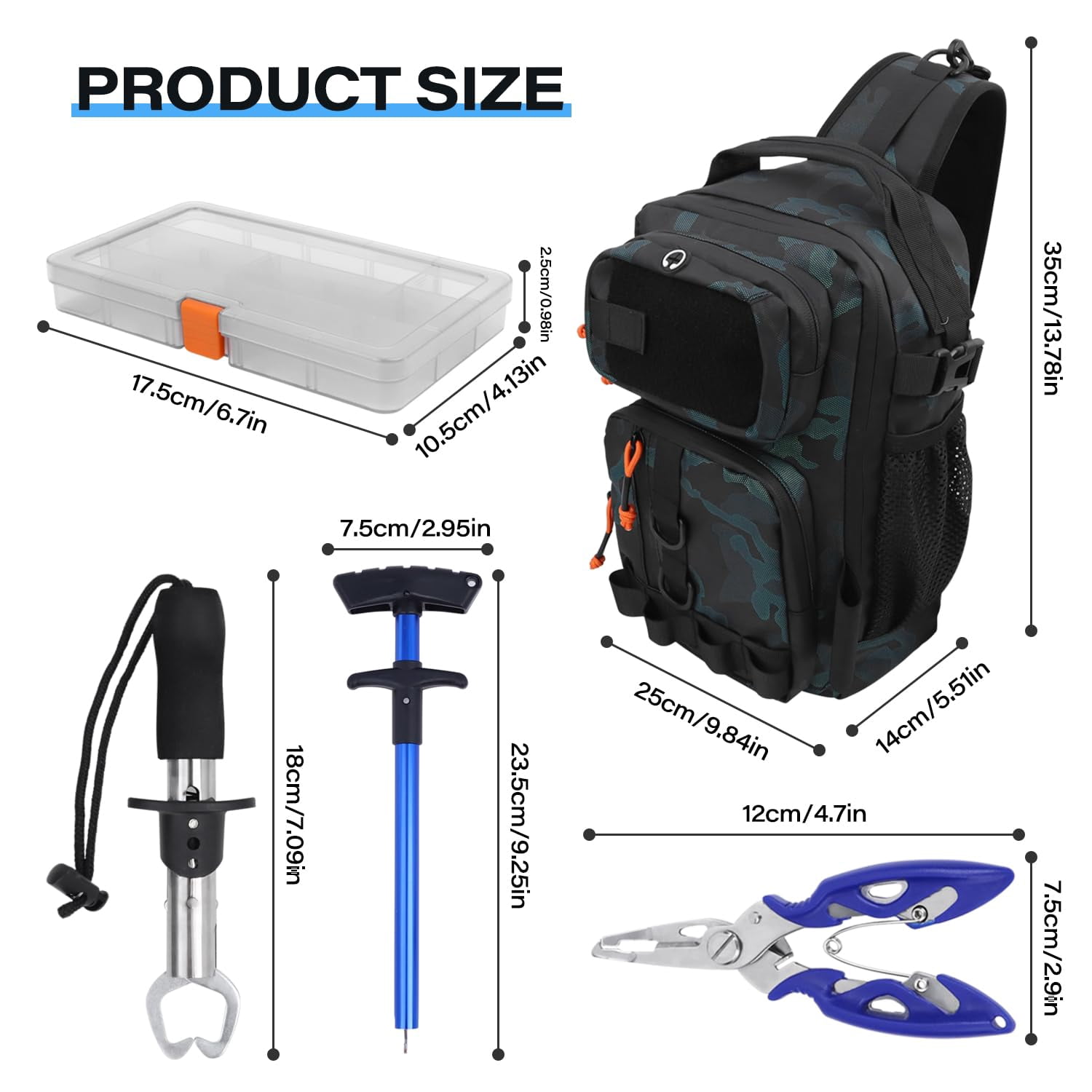 Fishing Backpack With Tackle Boxes Waterproof Shoulder Bag For Gear Fish 136 Lures Kit Hook Remover Tool Lip Gripper Plier Gifts Men (green)
