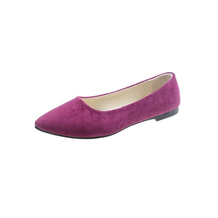 

Colisha Ladies Flats Slip On Flat Shoes Comfort Loafers Walking Lightweight Casual Non-slip Grape Purple 5.5
