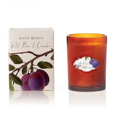 WILD PLUM and CANNABIS Rosy Rings Botanical 12 oz Signature Glass Jar Candle
