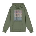 thumbnail image 5 of Western Howdy Repeat Text Adult Olive Long Sleeve Hoodie-Medium, 5 of 7