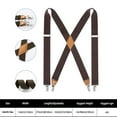 thumbnail image 2 of Mens Elastic Suspenders 1.4" Wide X-Back Adjustable with 4 Heavy-Duty Clips Weddings Formal Wear, 2 of 8