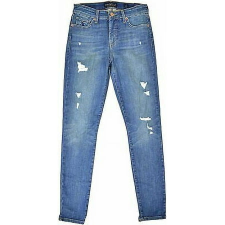 New Lucky Brand Womens Hollis Blue Ava Skinny Chewed Hem Jeans Sz US 0 / 25, 6621-7M