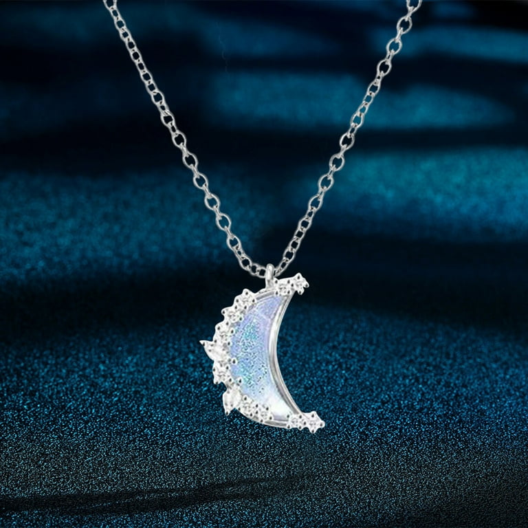 Birthday Gifts For Women Fashion Star Moon 1PC Diamond Necklace Woman Beating Dazzling Star Moon Shaped Pendant Small Diamond Pendant Woman Jewelry Walmart