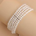 thumbnail image 4 of Bridal Pearl Choker Necklace Chain Pearl Strands Necklace Baroque Statement Pearl Necklace White Imitation Pearl Bridal Beaded Necklace Jewelry for Wo, 4 of 5