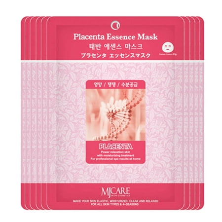 The Elixir Beauty Placenta Collagen Premium Essence Korean Cosmetic Mask Pack Sheet (23g, 35