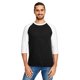 thumbnail image 1 of Camiseta manga raglán 3/4 Triblend para adulto NEGRO/ BLANCO 2XL Yunque 6755, 1 of 1