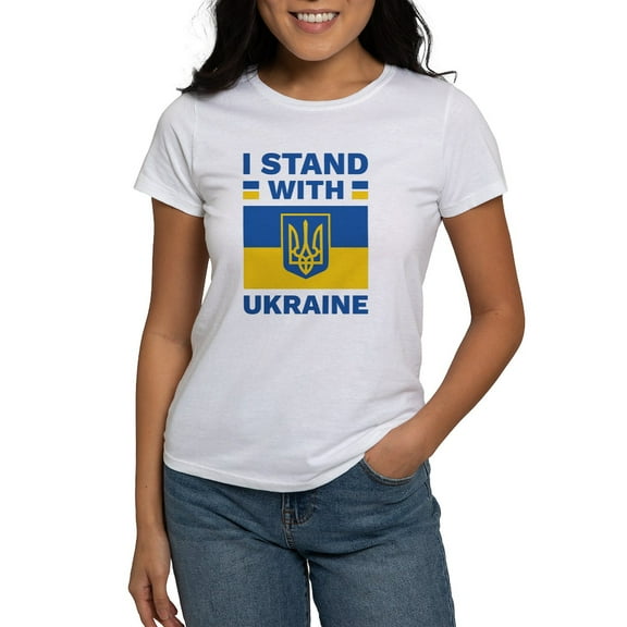 CafePress - I Stand With Ukraine Women's T Shirt - Women's Classic T-Shirt