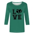thumbnail image 4 of Gamivast Game Day Shirts Women Football Plus Size 3/4 Sleeve Baseball Love Heart Graphic Tops Trendy Crewneck Drop Shoulder Blouses Funny Superbowl Outfits, 4 of 5