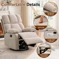 thumbnail image 4 of Korser Swivel Rocker Recliner Chair for Adults,360°Swivel Nursery Recliner with Side Pockets,Small Recliner Chair for Small Spaces for Living Room,Linen,Khaki, 4 of 7