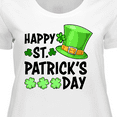 thumbnail image 4 of Inktastic Happy St. Patrick's Day Green Hat and Clovers Women's Plus Size T-Shirt, 4 of 5
