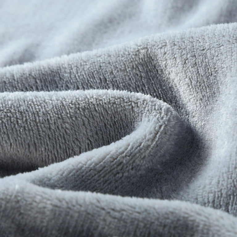 Fleece Throw Blanket for Couch Grey Lightweight Plush Fuzzy Cozy Soft Blankets and Throws for Sofa 100x150cm