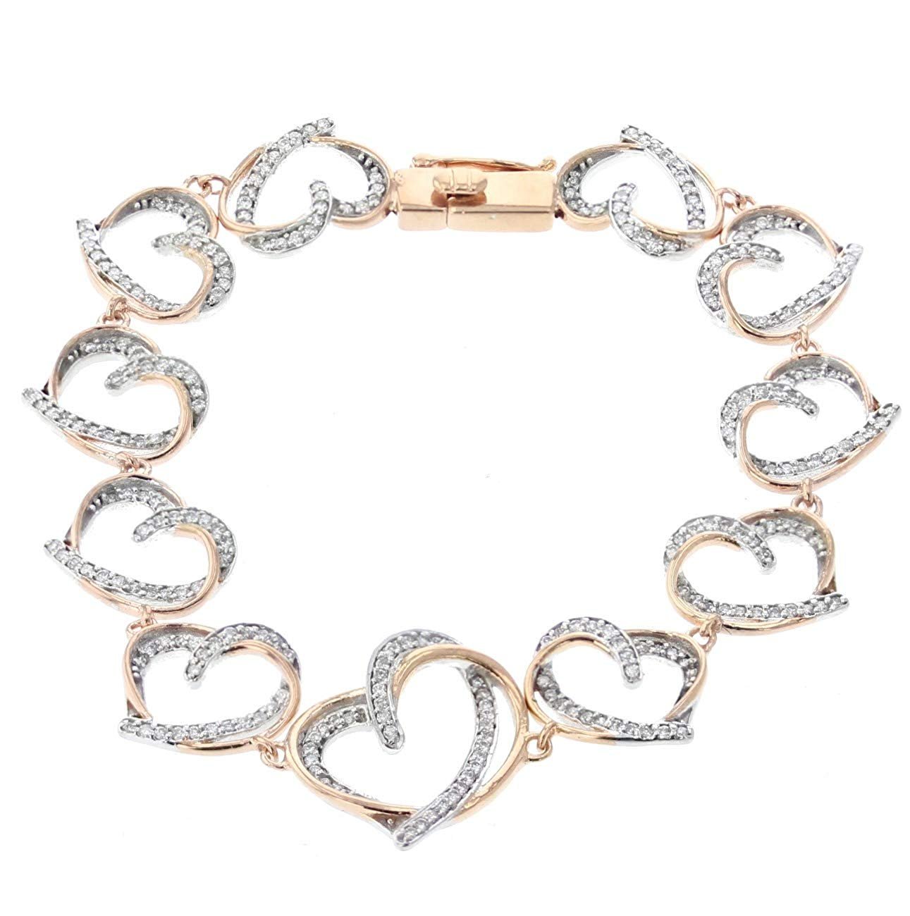 Midwest Jewellery Diamond Bracelet for Women Heart Shaped Bracelet