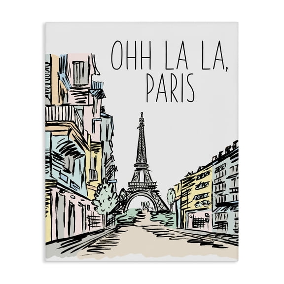 Stupell Industries Contemporary Ohh La La Paris Canvas Art, 16 x 20, by Elizabeth Medley