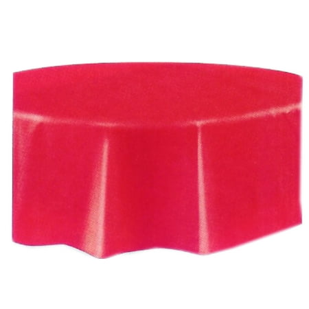 

Red Round 84 Plastic Party Table Cover More Colors Avail
