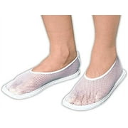 QCI Direct Women's Soft Nylon Mesh Non Skid Safety, White, Large