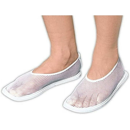 QCI Direct Women's Soft Nylon Mesh Non Skid Safety, White, Large