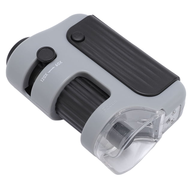Microscopio Portátil De Mano, Fácil De Usar, Divertido Microscopio De Bolsillo De 60x A 120x Con Luz LED Para Estudiantes De Laboratorio En El Aula