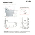 thumbnail image 5 of WinZo WZ5081 Elongated One Piece Toilet Low Profile Left Side Flush Soft Close Seat White, 5 of 7