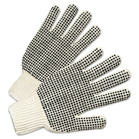 

Anchor Brand PVC-Dotted String Knit Gloves Natural White/Black Large 12 Pairs -ANR6705