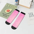 thumbnail image 7 of Rateoe Breast Cancer Pink Ribbons Awareness Pattern Quarter Crew Socks,Toe Seamed Ankle Socks,Cotton Cushioned Breathable Athletic Crew Sports Socks, 7 of 7