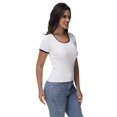 thumbnail image 6 of Women Summer Short Sleeve Shirts Crewneck Striped Color Block T Shirts Slim Fit Basic Tee Tops, 6 of 6