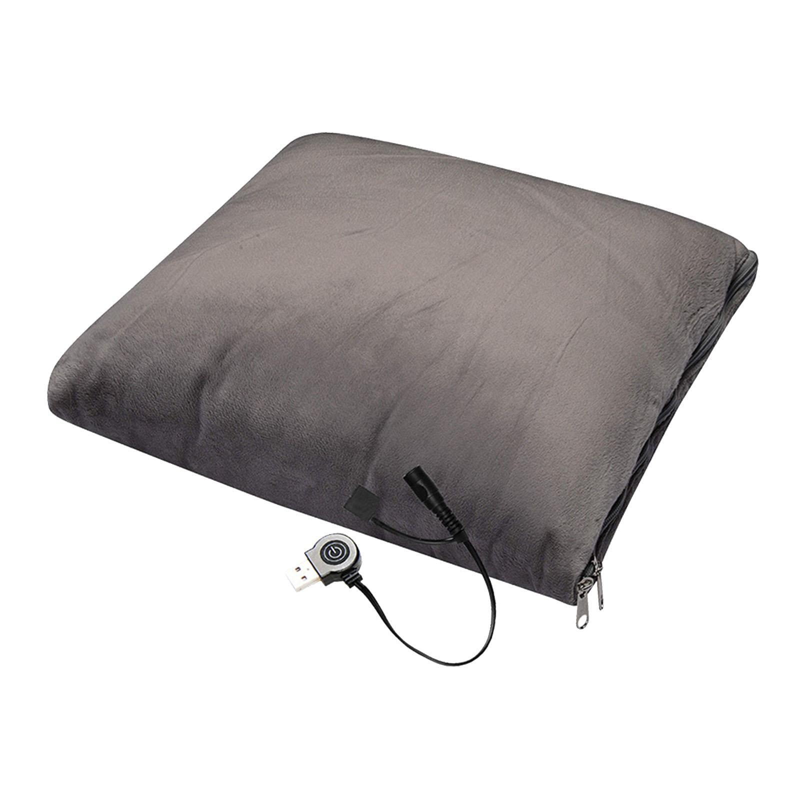TISHITA Heated Pillow Blanket Electric Heating Pad Folding Soft Heated Cushion Portable Heating Pillow for Indoor Home Birthday Gifts grey