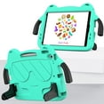 thumbnail image 5 of ELEHOLD Kids Friendly Case for iPad 9th/8th/7th Gen 2021/2020/2019, EVA + Hard PC Hybrid Shockproof Full Protective Multi-Angle Kickstand Cute Rugged Cover with Handle Grip for iPad 10.2 Inch,Mint, 5 of 8