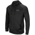 thumbnail image 2 of Men's Colosseum Black Mississippi State Bulldogs Blackout 3.0 Tonal Raglan Full-Zip Hoodie, 2 of 3