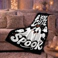 thumbnail image 6 of Playful Too Cute Spook Ghost Illustration Whimsical Halloween, Festive Halloween Scene, Warm Flannel Blanket for Living Room and Family Room, Art Lovers Halloween Gift, Festive Home Decor, 6 of 9