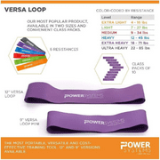 Power Systems Versa-Loop 9 Inch Mini Portable Exercise Resistance Bands with Kit (6-Piece)