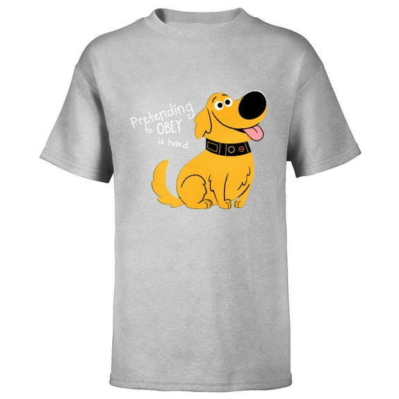 Disney and Pixar’s Dug Days Pretending to Obey is Hard - Short Sleeve T-Shirt for Kids – Customized-Athletic Heather