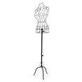 thumbnail image 5 of yotijay Female Mannequin Adjustable Height Iron with Tripod Base Torso Half Body Manikin Black, 5 of 9
