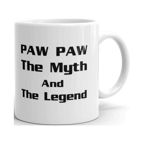 11 oz Paw Paw The Myth and The Legend Novelty Fathers Day Gift Ceramic Tea Cup Dad Grandpa Coffee Mug