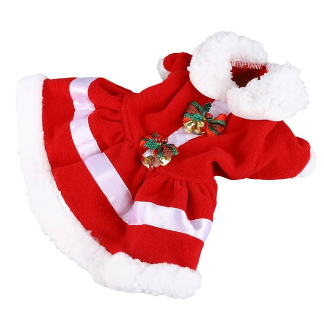 Disfraz De Navidad Para Perros, Vestido Navideño Cálido De Cachorros, Lindo Atuendo De Navidad Con Campanas, Ropa De Poliéster Suave Para La Fiesta De Invierno Cosplay