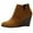 Brown, variant on WEAIXIMIUNG Over The Knee Boots for Women Leather Low Heel Fashion Women Suede Wedges Zipper Solid Color Short Booties Round Toe Shoes