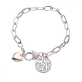 thumbnail image 1 of Linea de arte ilustración patrón grano Hexagonal Pulsera de cadena de corazón joyería encanto moda, 1 of 3