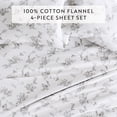 thumbnail image 5 of 100% Cotton Flannel Bed Sheets Set for Full Size Bedding in Sylvan Rose Gray by Comfort Canopy, 5 of 15