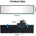 thumbnail image 5 of Rear View Mirror, 11.8Inch Universal Interior Clip On Panoramic Rearview Mirror to Reduce Blind Spot Effectively,Anti Glare,Clear Tint,Wide Angle Mirror,For Cars,SUV,Trucks., 5 of 5