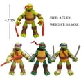thumbnail image 2 of Dupurit 4.8" Turtle Action Figures Turtles Figure for Decorations Collection Birthday Action Figures (4-Pack), 2 of 3