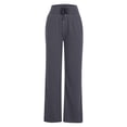 thumbnail image 4 of Women'S Casual Pants Slightly Elastic High Waist Drawstring Elastic Waist Versatile Wide Leg Leg Pants Gray XL, 4 of 5
