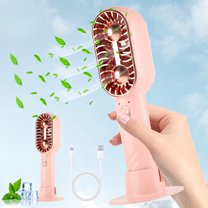 Meigap USB Tower Fan Rechargeable Battery Desktop Fan Air Conditioner for Room Portable Mini Air Conditioner for Room Desk Air Conditioner (Pink)