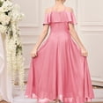 thumbnail image 5 of ZHOGXU Kids Elegant Solid Color Dresses For Girls Flutter Sleeve Halter Neck Ruffled Formal Gown Birthday Party Outfit, 5 of 9