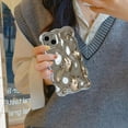 thumbnail image 3 of for iPhone 15 Case 6.1 Inch Cute Wave Pattern Aesthetic Phone Case 3D Curly Wavy Shape Plating Glitter Bling for Women Girls Soft Bumper Silicone Shockproof Case, Sliver, 3 of 12