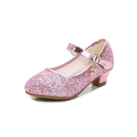 

Ritualay Girl s Princess Shoe Magic Tape Mary Jane Glitter Dance Shoes Lightweight Casual Flats Wedding School Comfort Pumps Pink 9C