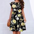thumbnail image 1 of SMihono Robe d'Été Grande Taille pour Femmes 2023 Mode Vacances d'Été Imprimée Col Rond Manches Courtes Fête Plage Robe Ample, 1 of 9