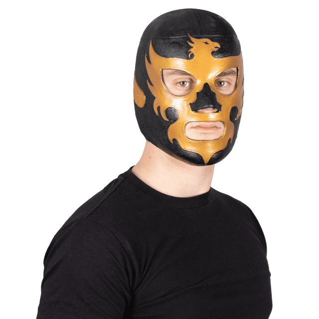 Mascara Luchador leyenda dorada Fan outfit Futbol Estadio Disfraz Aficion Mundial