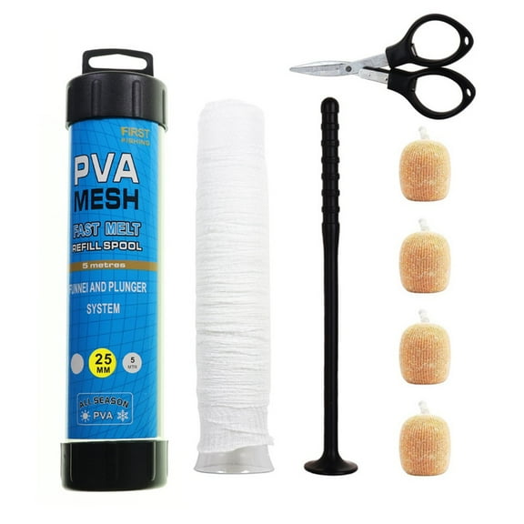 5M Pva Mesh Kit 25Mm 37Mm With Scissors Wide Pva Mesh Carp Fishing Accessories