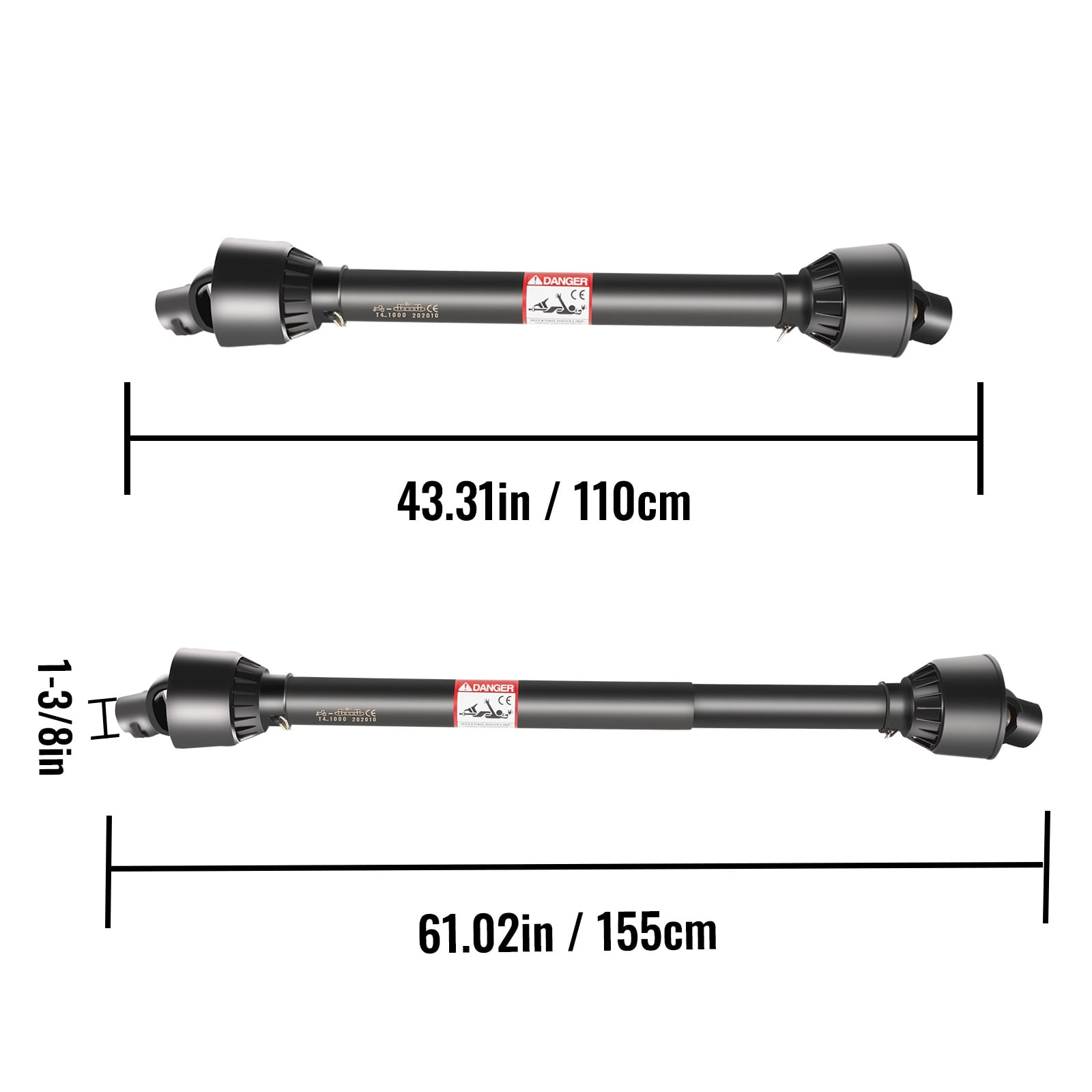 Brush Hog PTO Drive Shaft Assembly 1-3/8 6 Spline Size 4 WithClutch 50058329 Comer 07 Ez