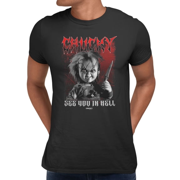 Chucky See You In Hell Horror Men's Graphic T-Shirt (Black, S-2XL)