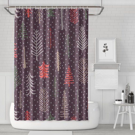 Shower Curtain for Bathroom Merry Christmas Bathroom Curtain Waterproof Modern Bath Curtain Hooks Included,72x72Inch